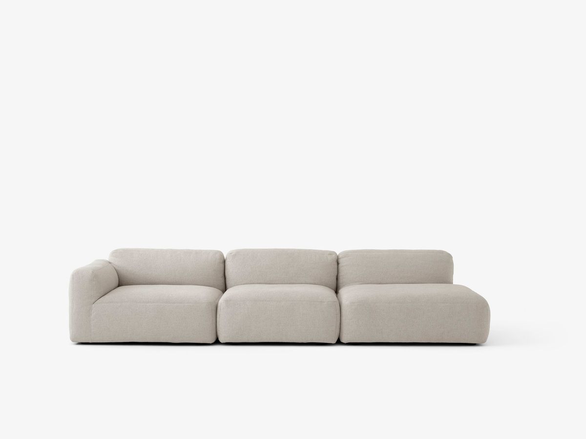 Develius Mellow modulsofa, 3 seter med åpen ende - Moss 04, Offwhite 