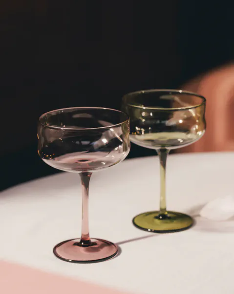 Hovedbilde Swirl Coupe Glass, Moss - 2 pk