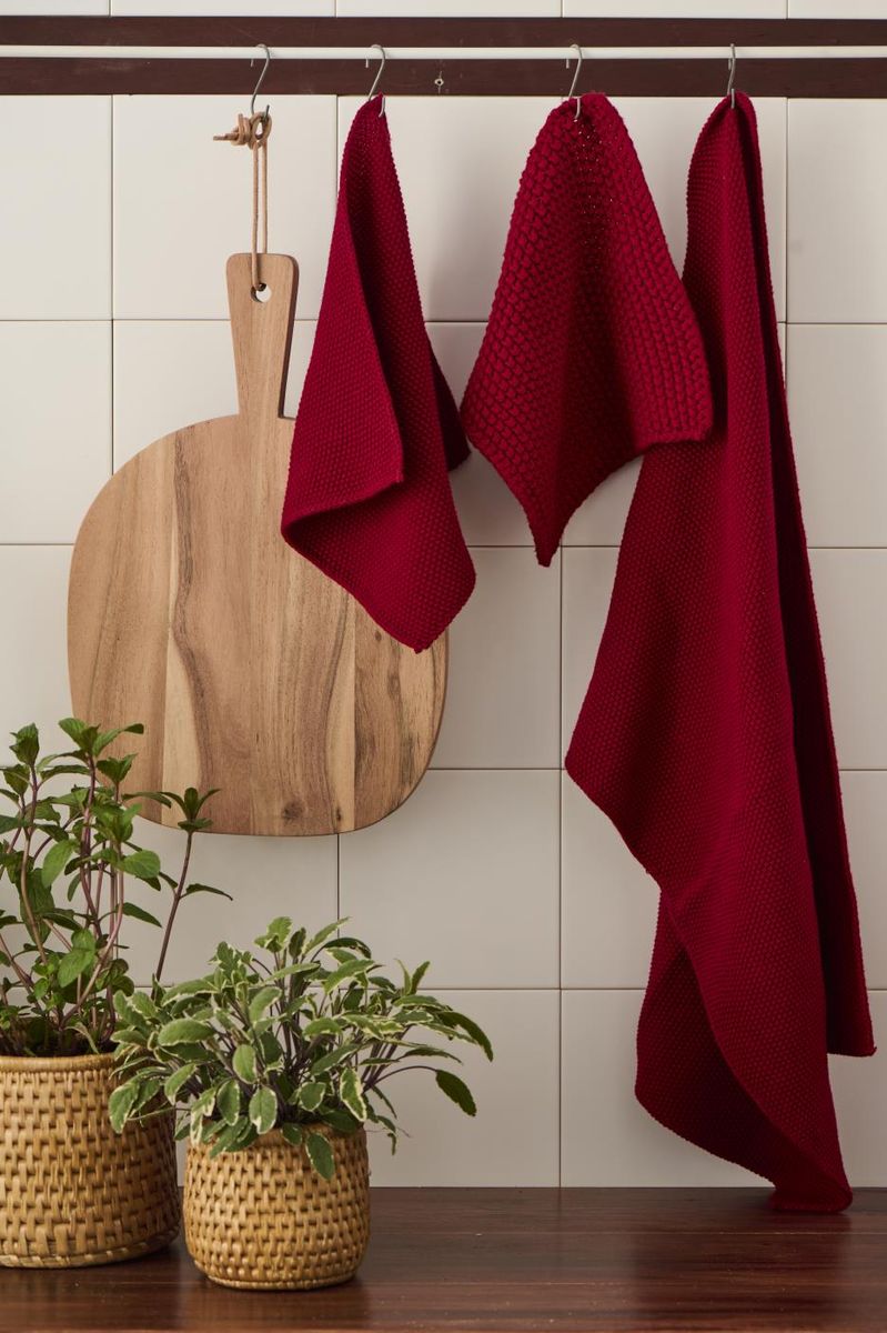 Kjøkkenklut Mynte Rød