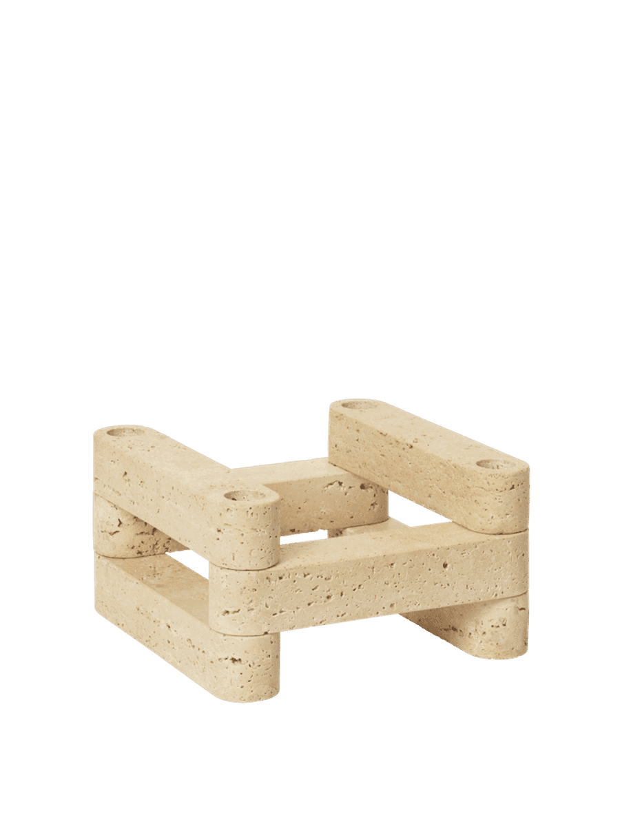 Newel Modular Candle Holder,  Sett av 6 - Travertin
