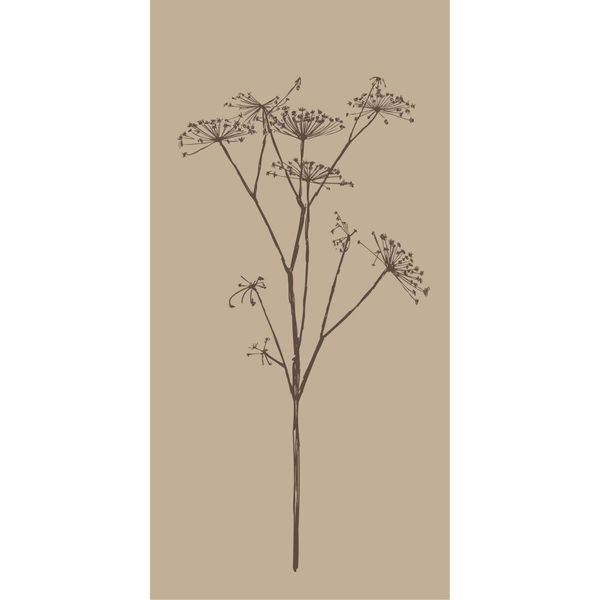 Hovedbilde Serviett 10x20 cm - Beige m/ brun skjermblomst