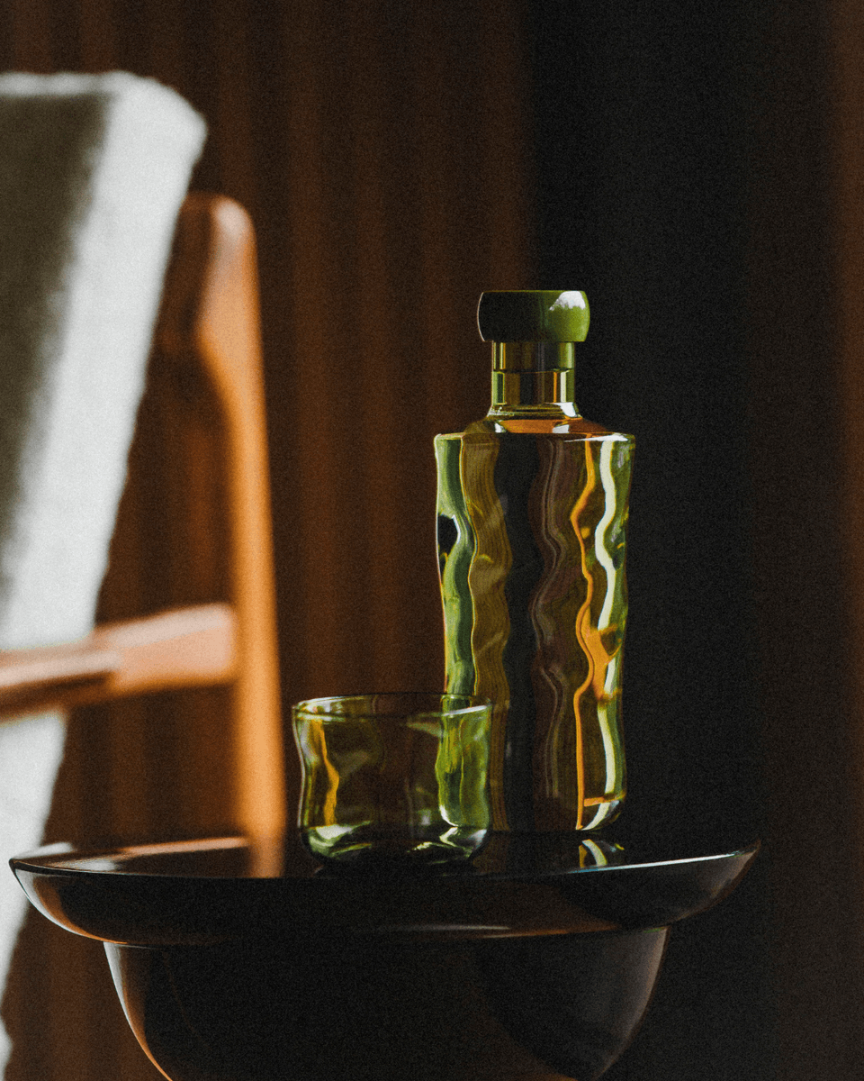 Swirl Glass, Moss - 2 pk