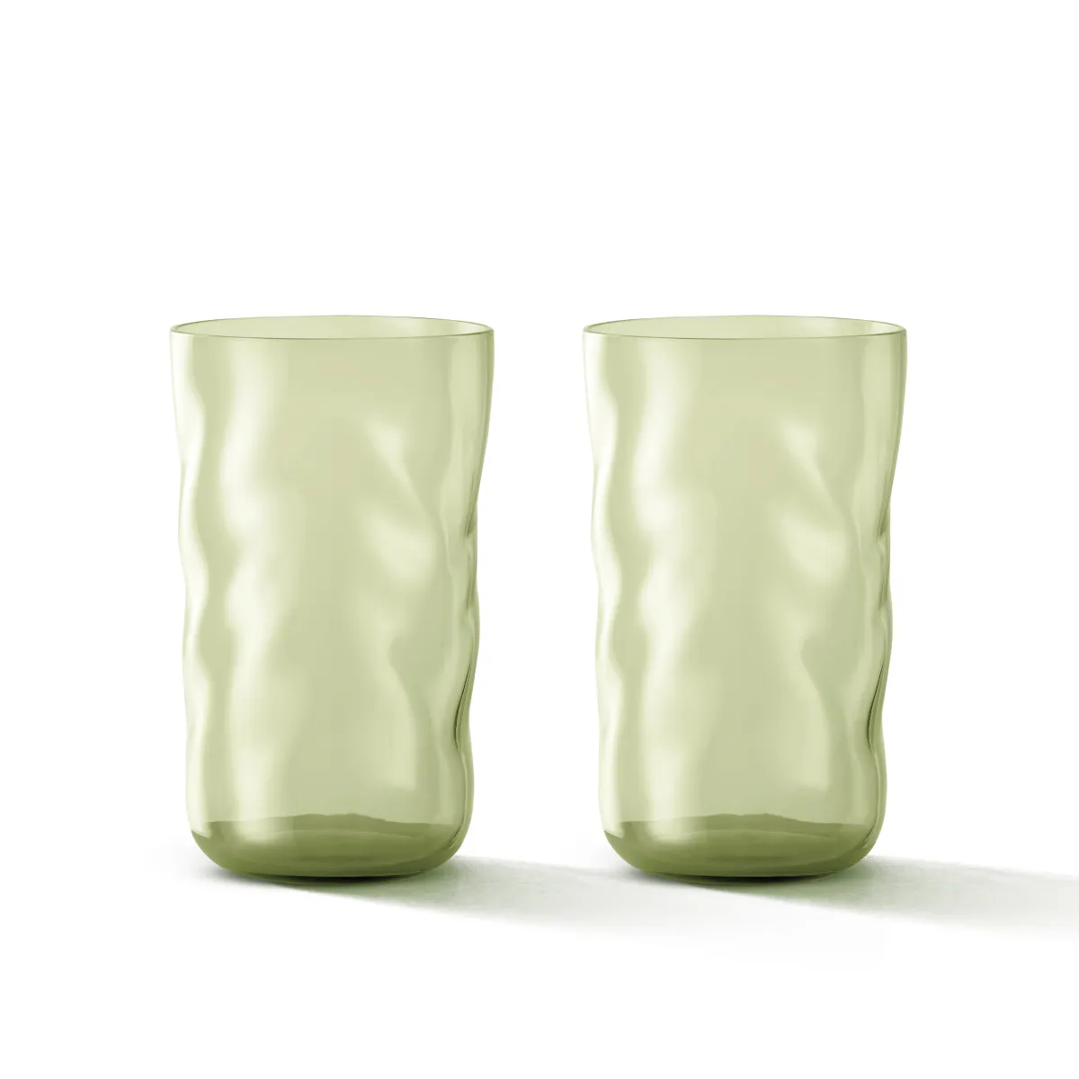 Swirl Longdrink Glass, Moss - 2 pk
