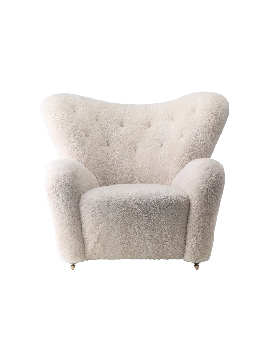 The Tired Man Lounge Chair. Sheepskin Moonlight