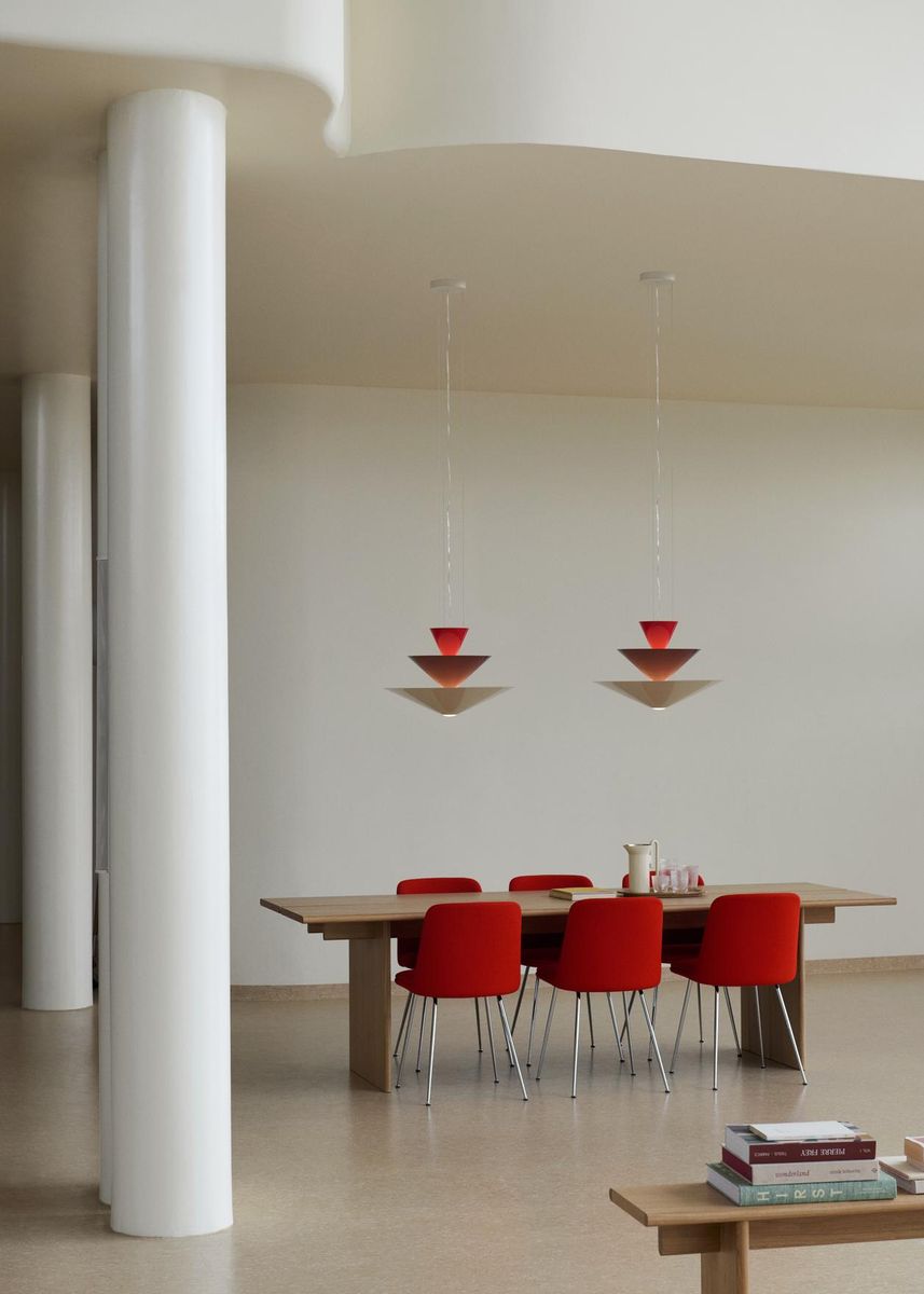 Gio LN14 Lysekrone - Vermilion Red, Dark Burgundy & Ecru White