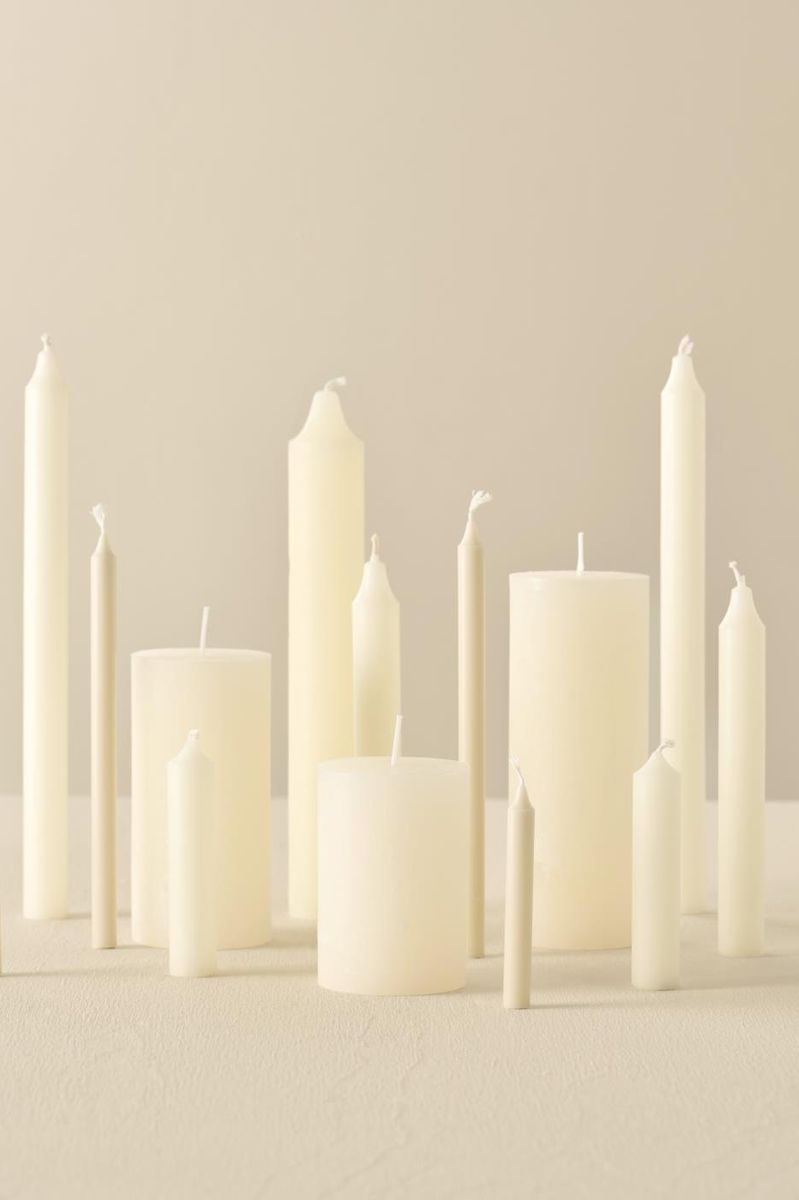 Rustikt Kronelys H18 - Elfenben