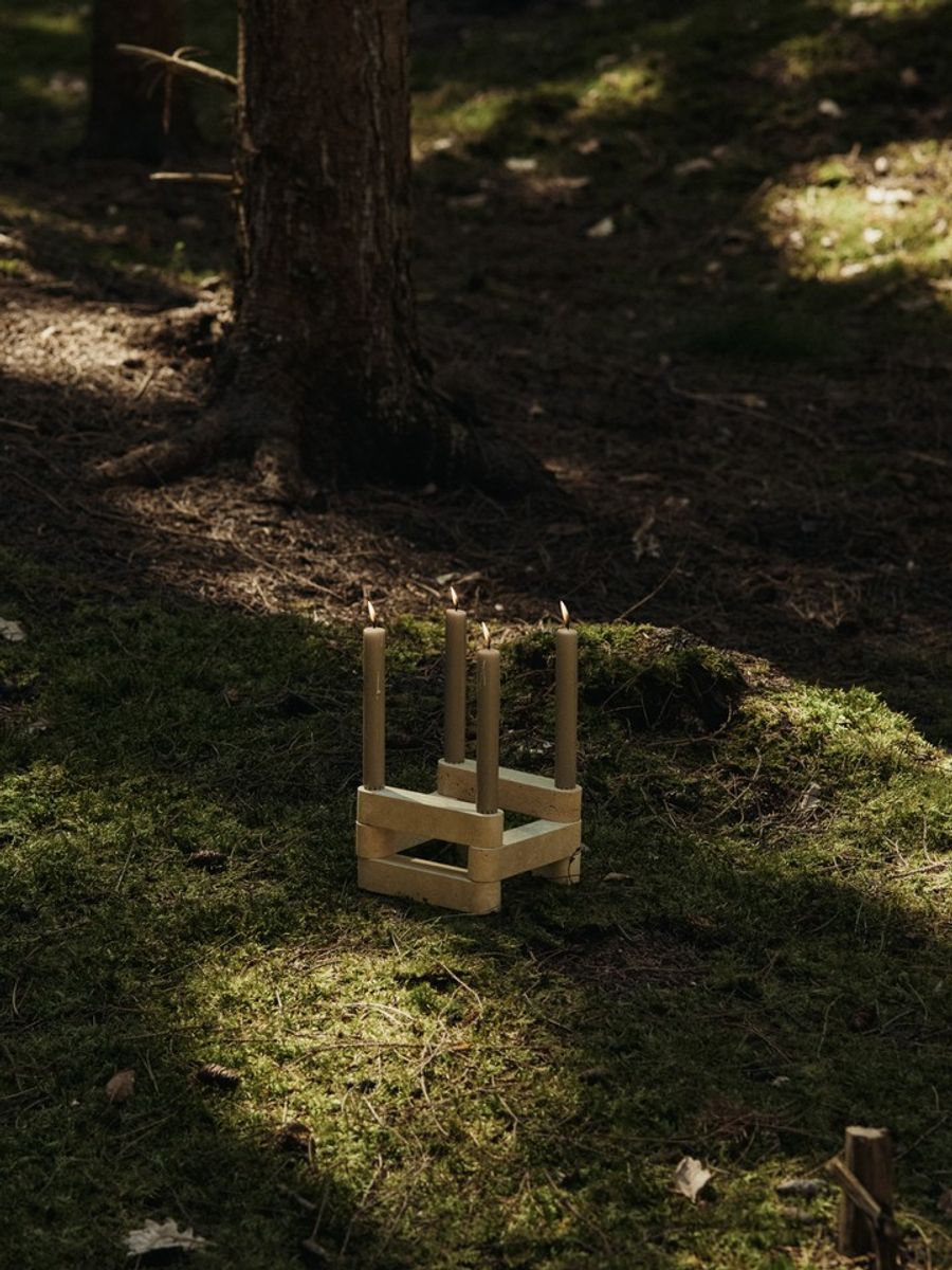 Newel Modular Candle Holder,  Sett av 6 - Travertin